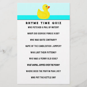 Baby Shower Game  Stationery