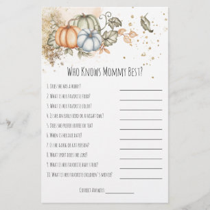 Baby Shower Game Who Knows Mummy Best Flyer