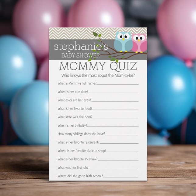 Baby Shower Game - Who Knows Mummy Best Quiz (Custom Baby Shower Games)