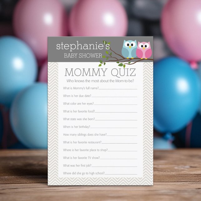 Baby Shower Game - Who Knows Mummy Best Quiz (Custom Shower Game)