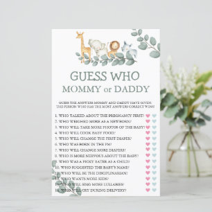 Baby Shower Game Wild One Baby Guess Who