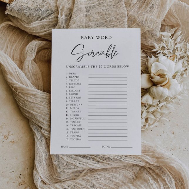 Baby shower game – Word scramble Advice Card (Baby shower game – Word scramble Advice Card)