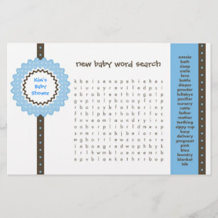 Baby Shower Game - Word Search