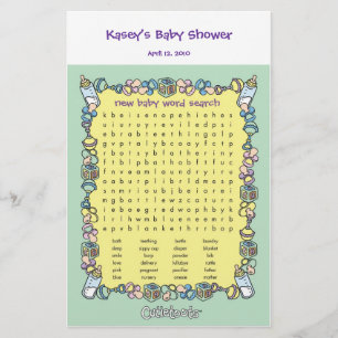 Baby Shower Game - Word Search