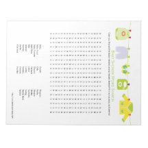Baby Shower Game Word Search Notepad (Neutral)