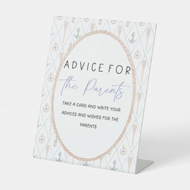 Baby Shower Games - Advice for Parents Sign (Front)