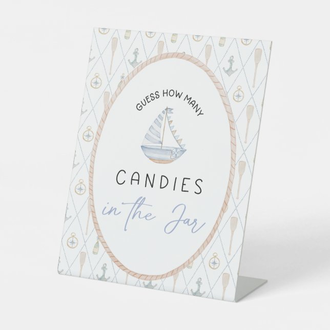 Baby Shower Games - Candy Jar Game Pedestal Sign (Front)