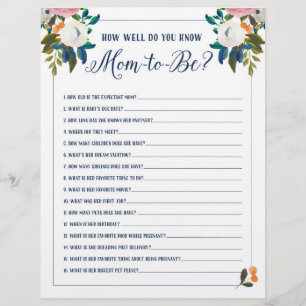Baby Shower Games How Well Do You Know Mum to Be