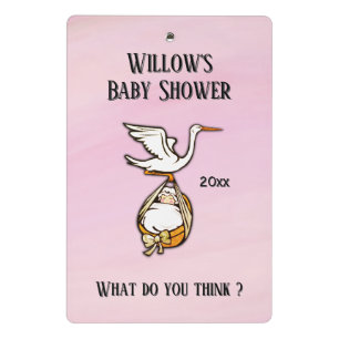 Baby Shower Games Pink Memory Boards Mini Clipboard