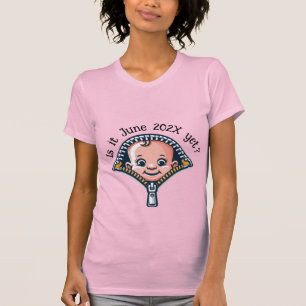Baby shower gender funny bith date announcement T-Shirt