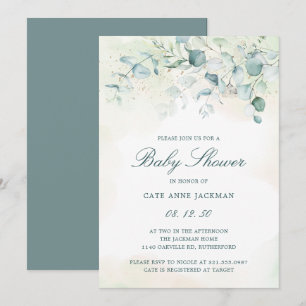 Baby Shower Gender Neutral Eucalyptus Greenery Invitation