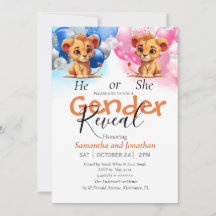 Baby Shower Gender Reveal Blue and Pink