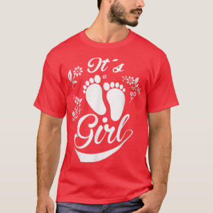 Baby Shower Gender Reveal Party It's A Girl Pink T-Shirt
