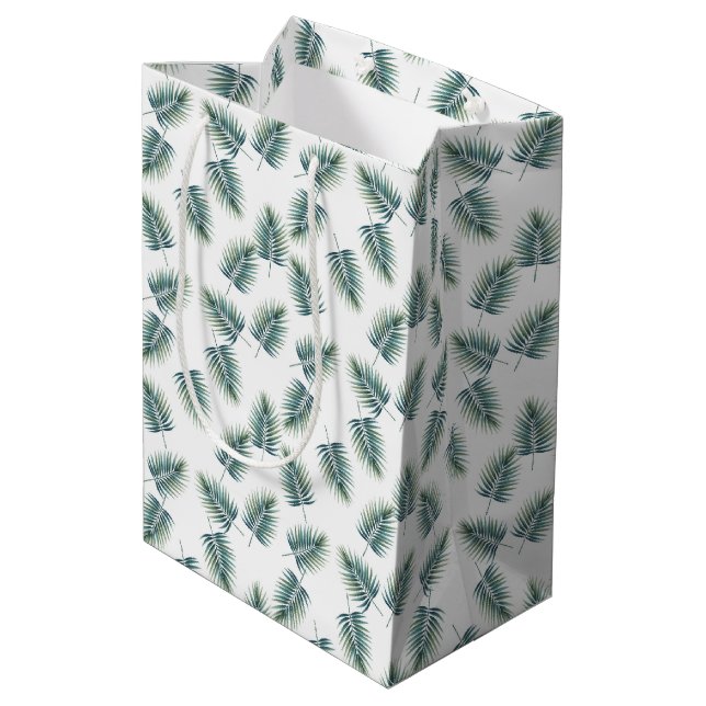 Baby Shower Gift Bag Fern Pattern Dinosaur Party (Back Angled)