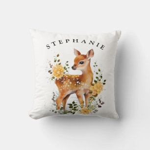 Baby Shower Gift Cute Deer Floral Cushion
