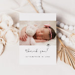Baby Shower Gift Flat Thank You Card<br><div class="desc">Modern minimalist baby shower thank you card with a cute drawing of a flower.</div>