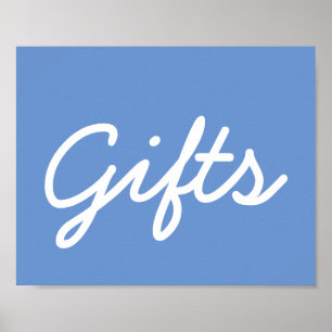 Baby Shower Gift Table Poster - Blue