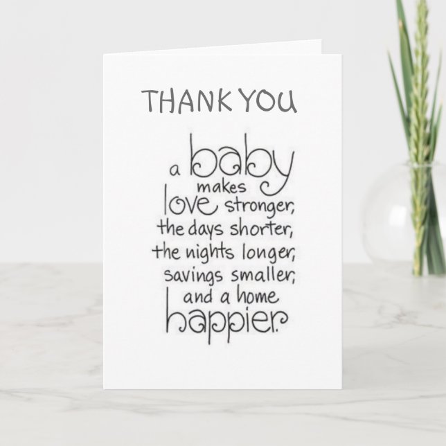 BABY SHOWER/GIFT THANK YOU WITH BABY LOVE CARD (Front)