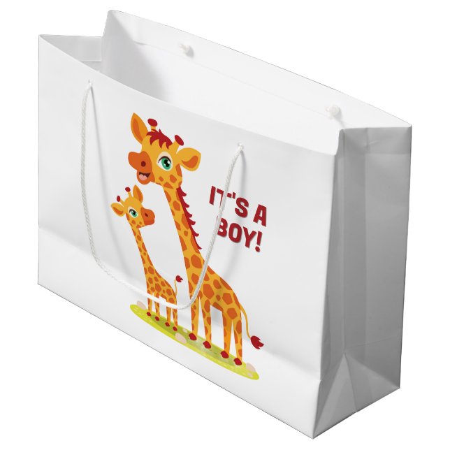 Baby Shower Giraffe Gift Bag (Front Angled)
