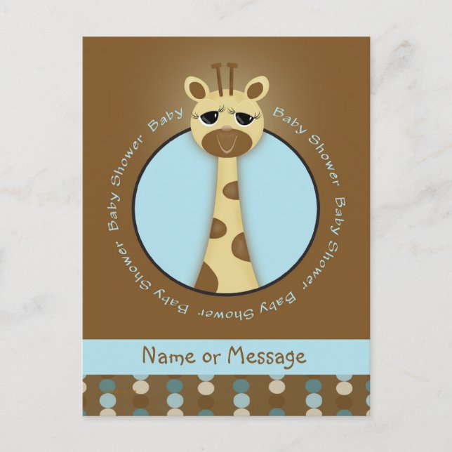 Baby Shower Giraffe Postcards (Front)