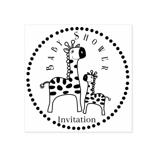 Baby Shower Giraffe Rubber Stamp (Imprint)