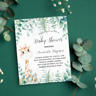 Baby Shower giraffe safari invitation