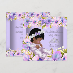Baby Shower Girl African American Purple Princess Invitation