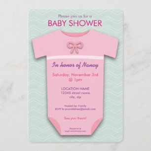 Baby Shower Girl Bodysuit Invitation