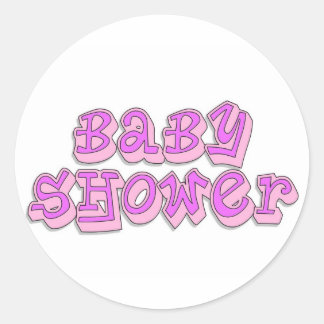 Baby Shower Girl Classic Round Sticker