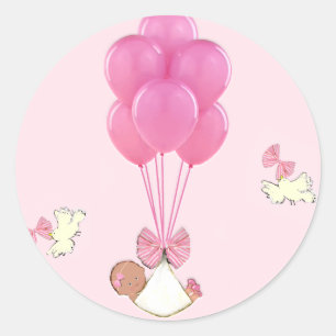 Baby Shower Girl Classic Round Sticker