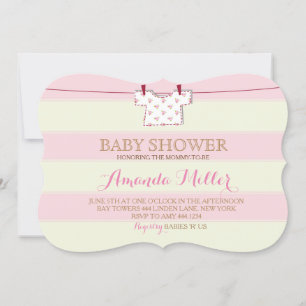 Baby Shower Girl Clothesline Invitations