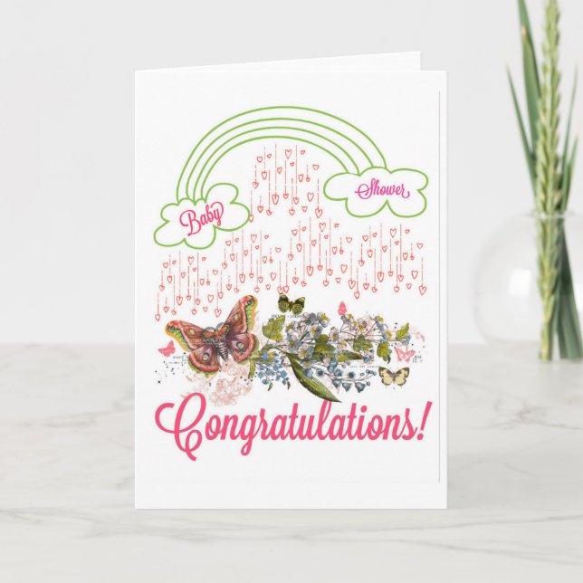 Baby Shower Girl Congratulations Card (Front)