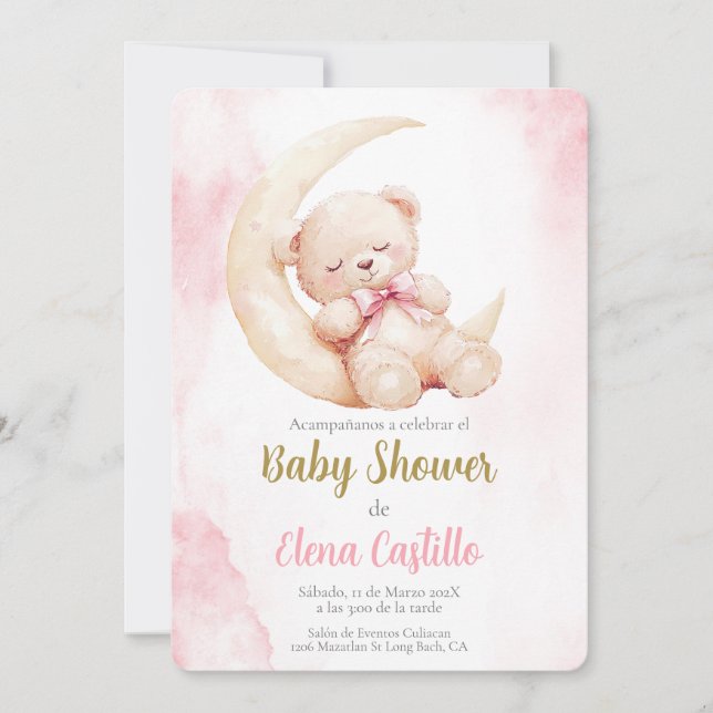 Baby Shower Girl in Spanish Invitation (Front)