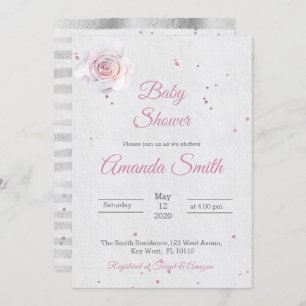 Baby Shower Girl Invintation Blush Pink Invitation