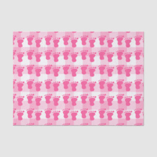 Baby shower girl, it's a girl, footprints tissue paper