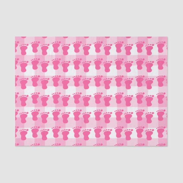 Baby shower girl, it's a girl, footprints tissue paper (Front)