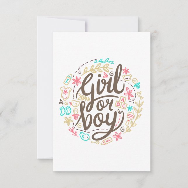 baby shower girl or boy thank you card (Front)