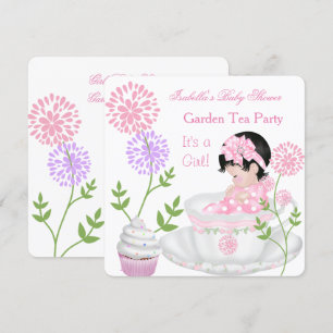 Baby Shower Girl Pink Baby Garden Tea Party Invitation