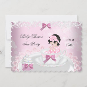 Baby Shower Girl Pink Baby Teacup Cupcake L2s Invitation