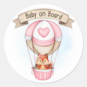 Baby Shower Girl Pink Classic Round Sticker