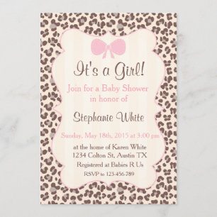 Baby Shower Girl Pink Leopard Invitation