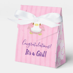 Baby Shower Girl Pink Penguin Favour Box