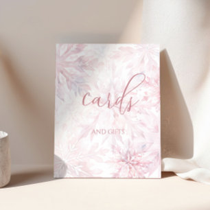 Baby Shower Girl Pink Snowflake Cards and Gifts Poster