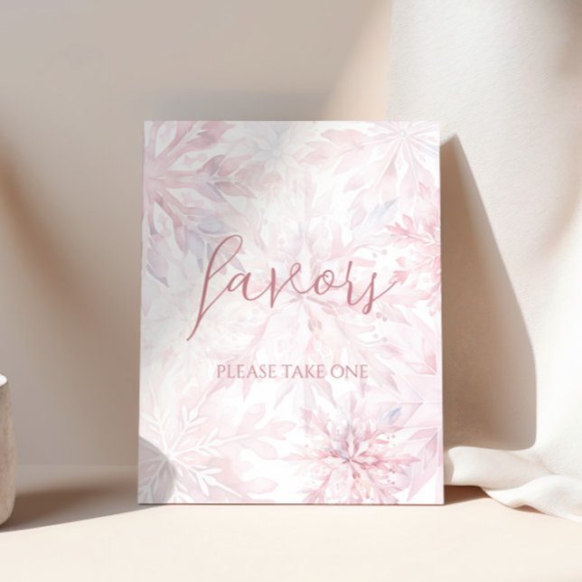 Baby Shower Girl Pink Snowflake Favour Poster (Creator Uploaded)