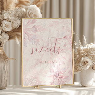 Baby Shower Girl Pink Snowflake Sweets and Treats  Poster
