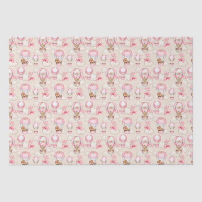 Baby Shower Girl Pink Tissue Paper (Front)