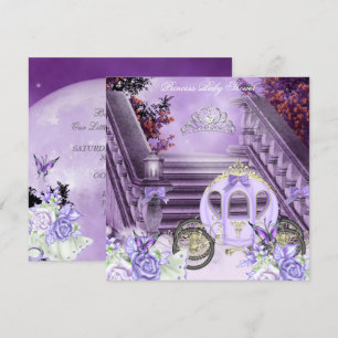 Baby Shower Girl Princess Carriage Lavender Invitation