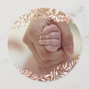 Baby Shower Girl Rose Gold Pink Royal Photo E Invitation