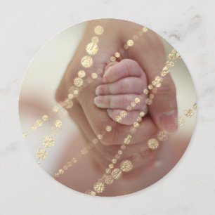Baby Shower Girl Rose Gold Pink Royal Photo Invitation