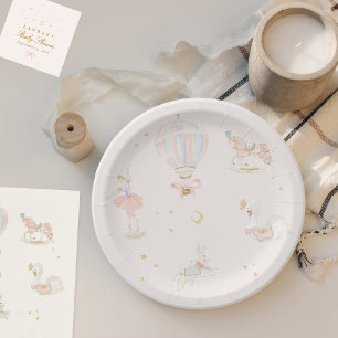 Baby Shower Girl Star Princess Fairytale Ballerina Paper Plate